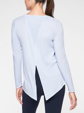 Athleta Essence Semi Fit Long Sleeve Split Back Top